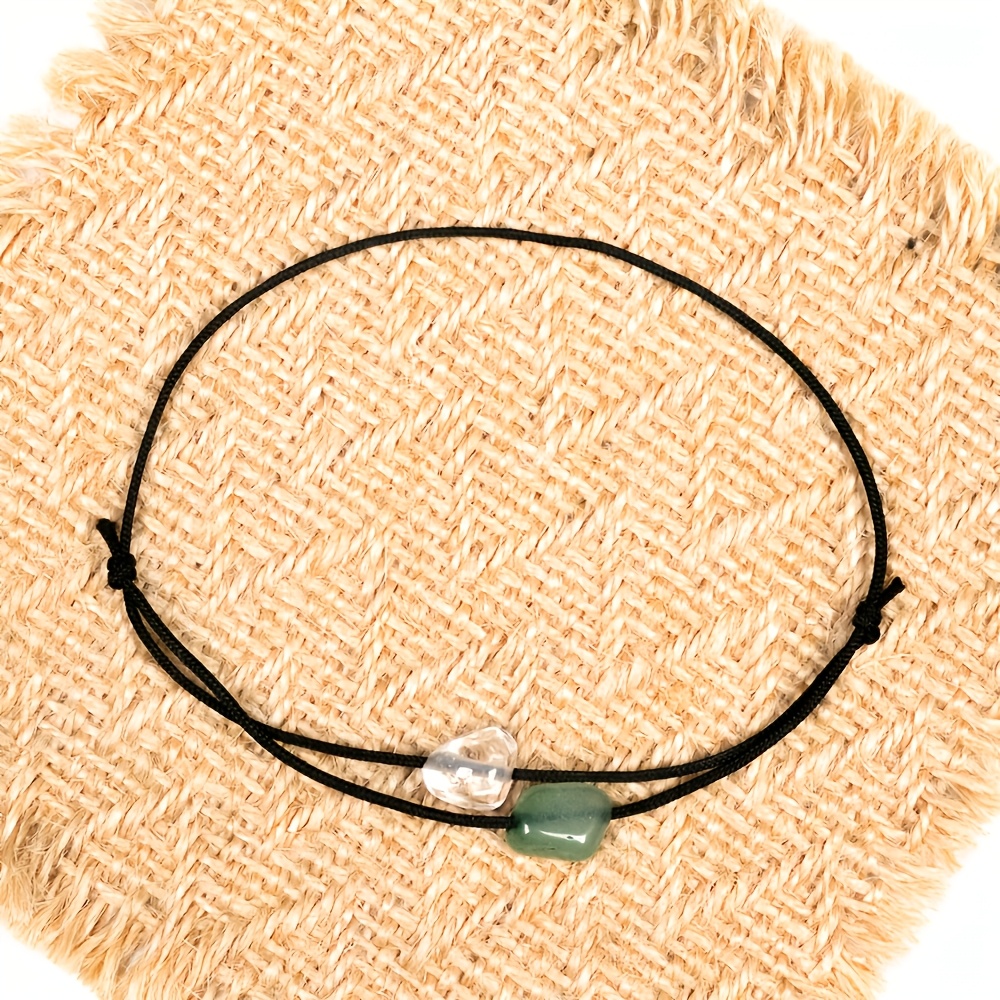 Women's Natural Stone Double Layer Bracelet, Boho Crystal Jewelry